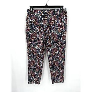 TALBOTS Stretch Straight Leg Floral Ankle Trouser Dress Pants // 2P